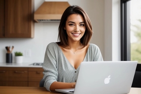 欧美居家办公美女摄影图片